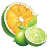 Green orange and Lime